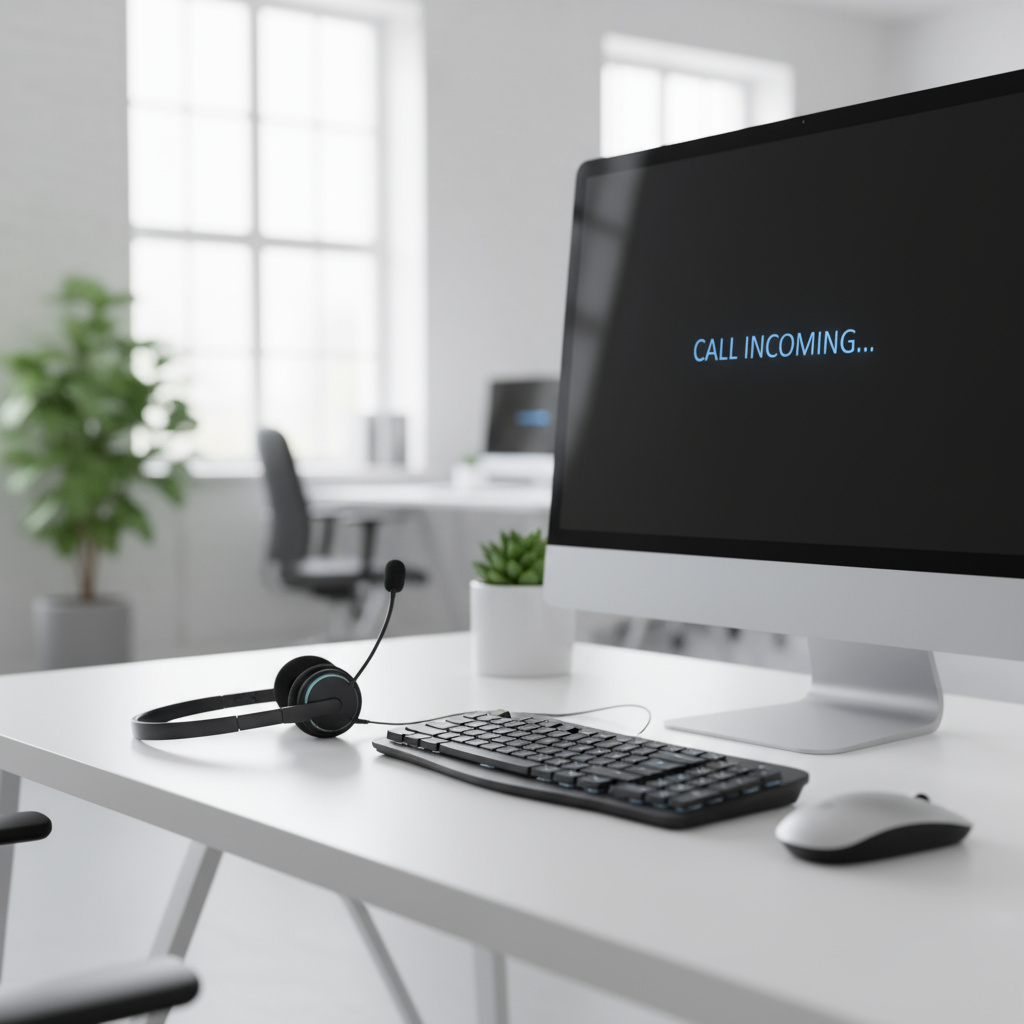 Kundenservice – Headset und Tastatur